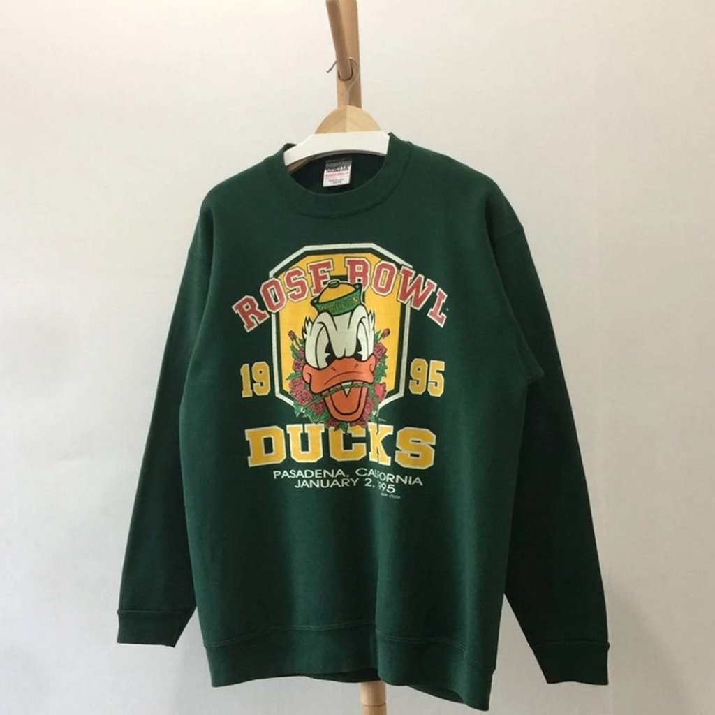 Vintage 1995 University Of Oregon Ducks Rose Bowl Football Sweatshirt Ncaa Shirt